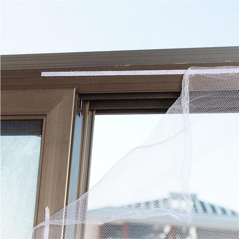 Moustiquaire fenêtre cadre extensible (H50 x L 70 / 130 cm) Blanc et gris -  Rideau / Voilage / Store - Eminza